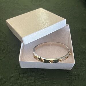 Coach Silver Bangle with Magnetic/Peg Closure